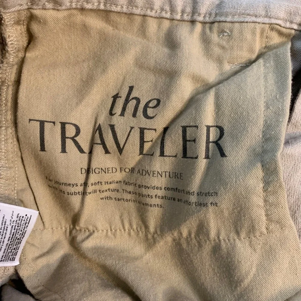 Banana Republic Mens Traveler Slim Linen‎ Cotton Pants Khaki Tan 34x30 (36x28.5)
